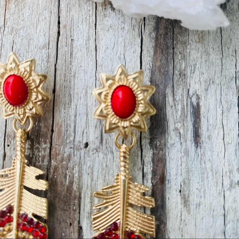FP Straight as an Arrow Earrings in Red - Picture 3 of 5